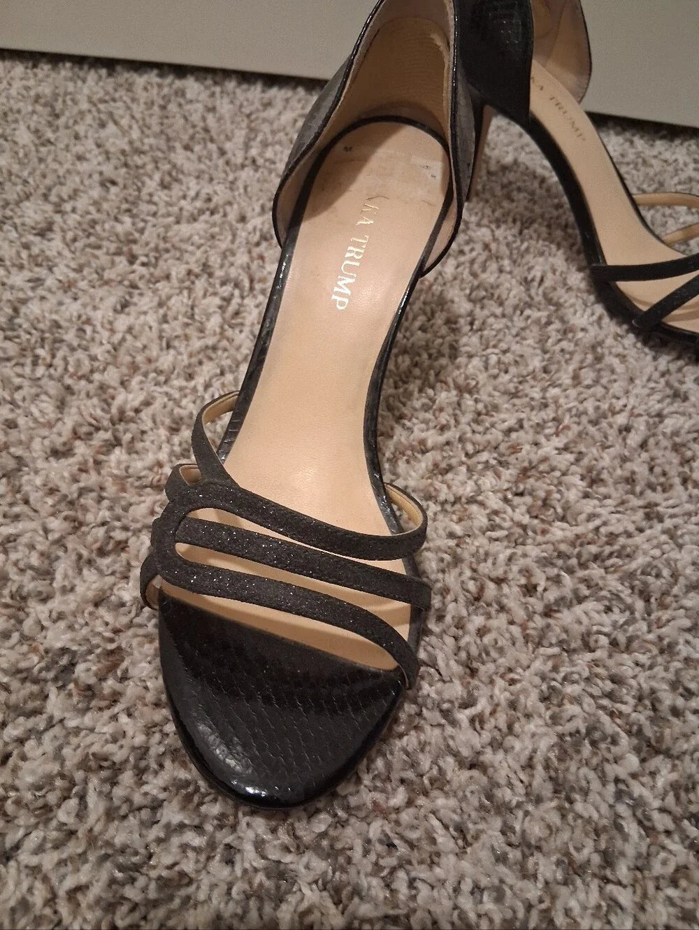 Ivanka Trump Black Strappy D'Orsay Sandals